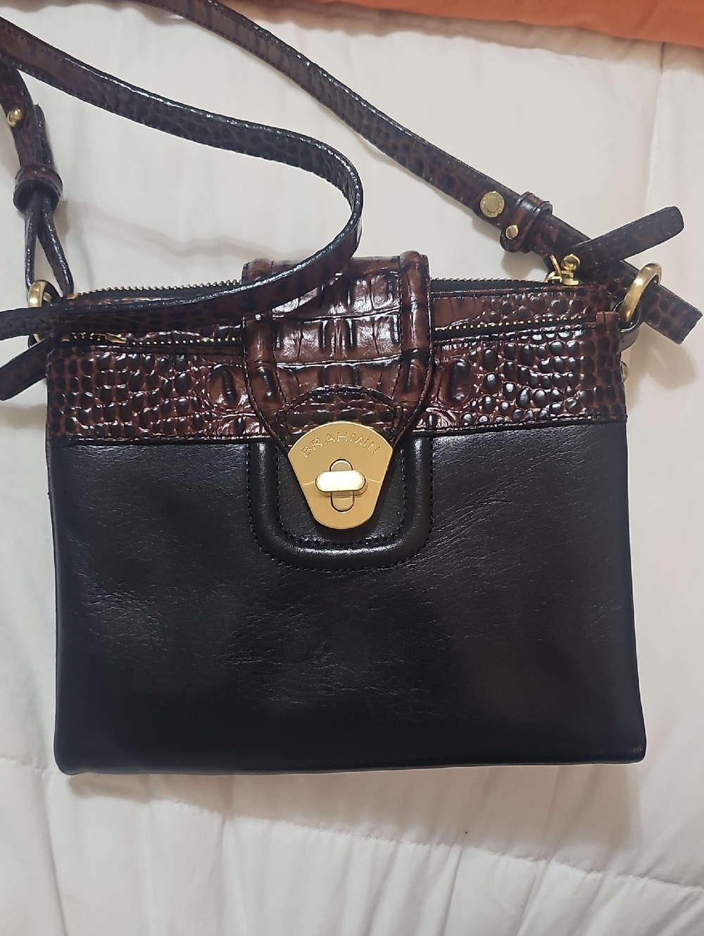 Brahmin Black Patent Mojito Shoulder Bag